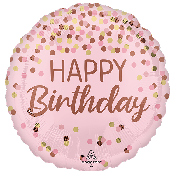 18" Happy Birthday Pretty Pink Foil Balloons
