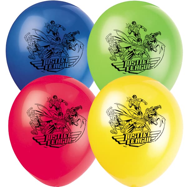 (image for) 12" Justice League Latex Balloons 8pk