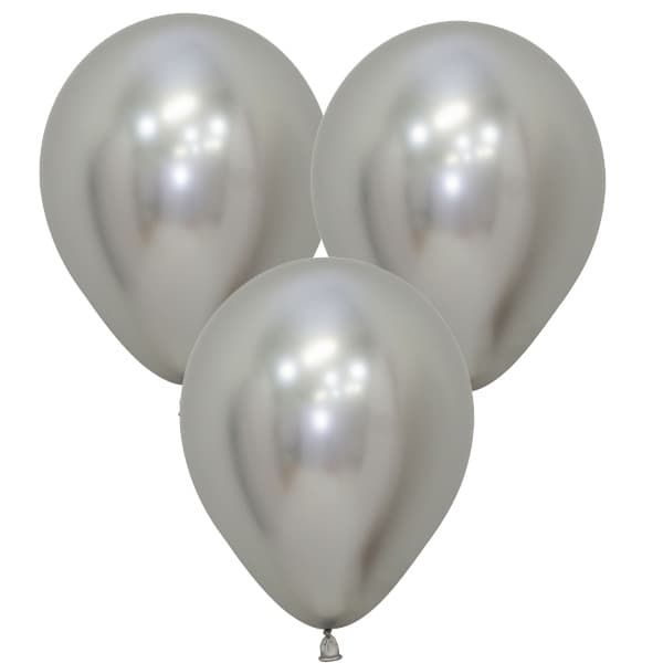 (image for) 5" Reflex Silver Latex Balloons 50pk