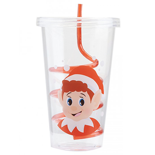 (image for) Elves Behavin Badly Elf Head Drinks Cup With Straw