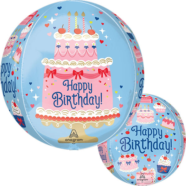 (image for) 15" Happy Birthday Cherries On To Orbz Foil Balloons
