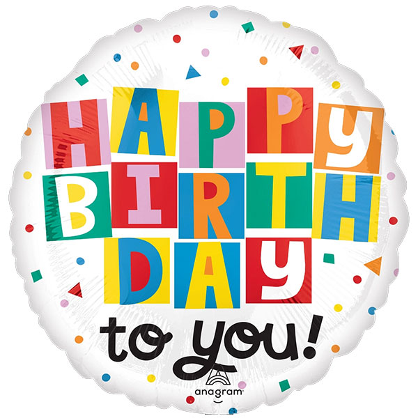 18" Happy Birthday To You Foil Balloons