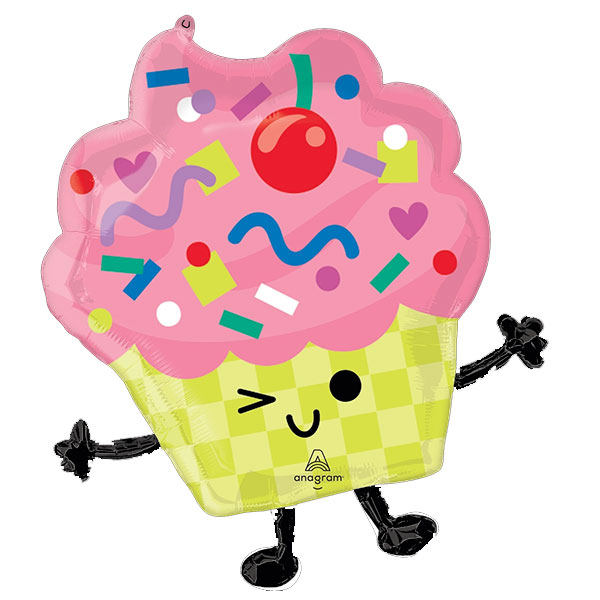 Vibrant Cupcakes Supershape Balloons