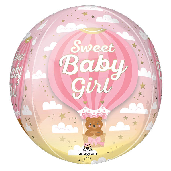 15" Its A Girl Orbz Foil Balloons