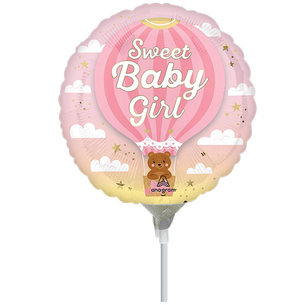 (image for) 9" Its A Girl Air Fill Foil Balloons