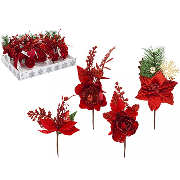 Luxury Red Christmas Pick Decorations