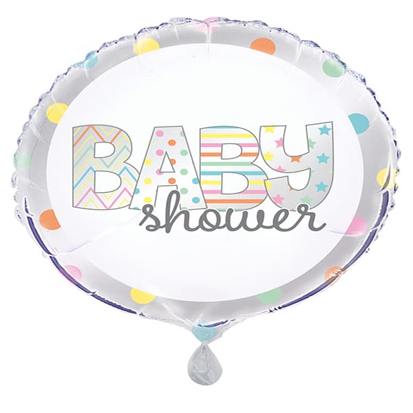 (image for) 18" Baby Shower Multi Colour Foil Balloons