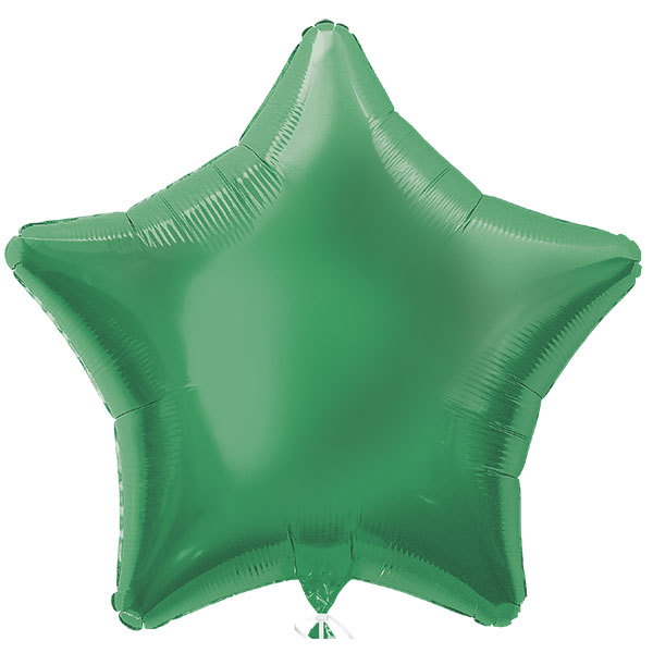 20" Green Star Foil Balloons Unpackaged