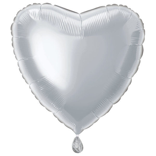 (image for) 18" Silver Heart Unpackaged Foil Balloons