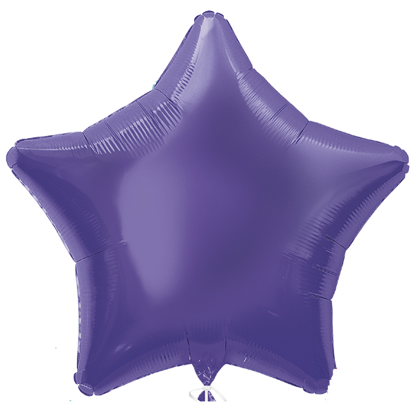20" Deep Purple Star Shape Foil Balloons Packaged