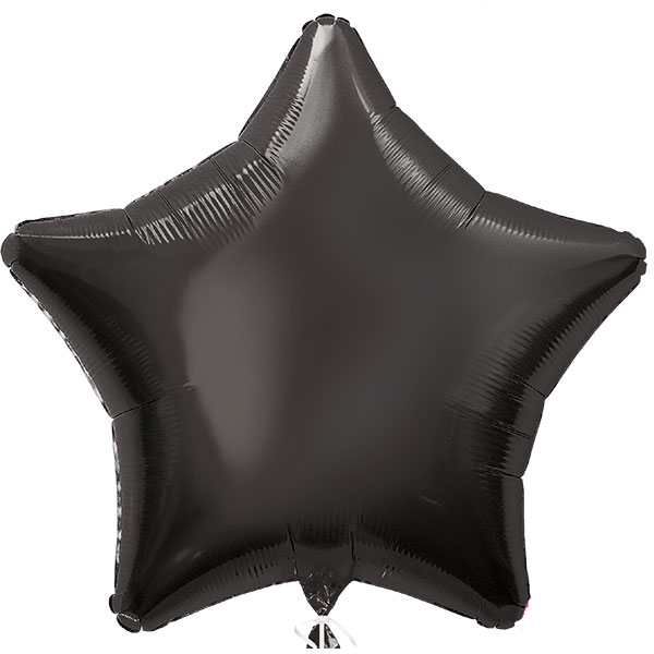 (image for) 20" Black Star Foil Balloons Packaged