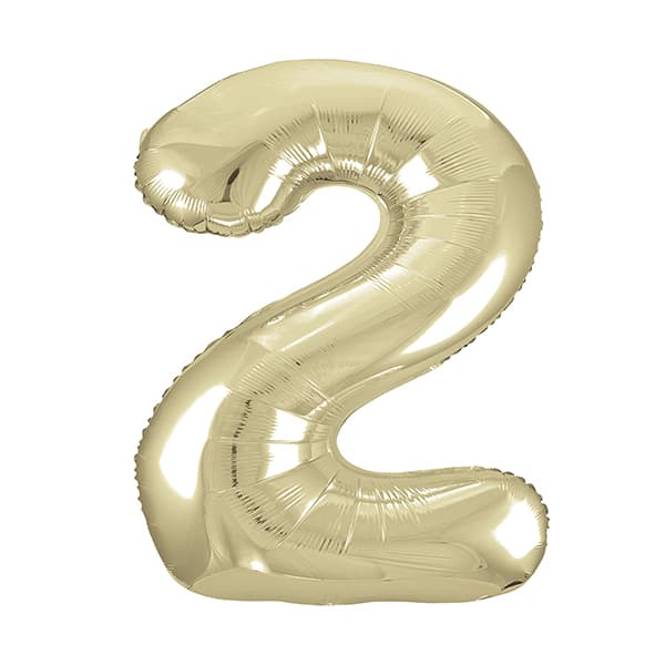 (image for) 34" Unique Champagne Gold Number 2 Supershape Balloons