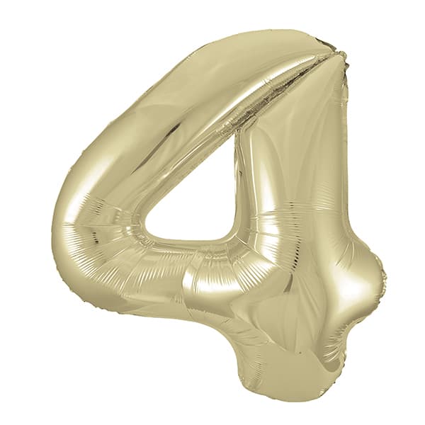 (image for) 34" Unique Champagne Gold Number 4 Supershape Balloons