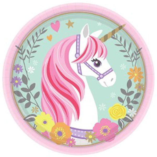 Magical Unicorn 18cm Paper Plates 8pk