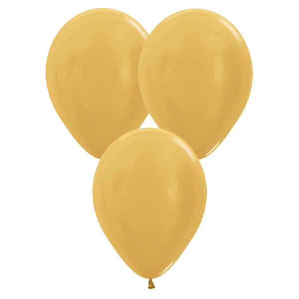 5" Metallic Gold Latex Balloons 50pk