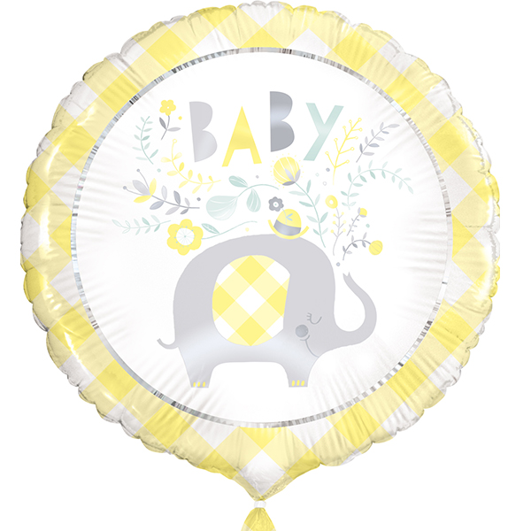 (image for) 18" Yellow Floral Baby Shower Foil Balloons