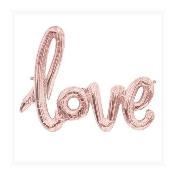 (image for) 40" Rose Gold LOVE Script Foil Balloons