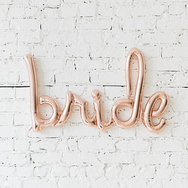 (image for) 40" Rose Gold BRIDE Script Foil Balloons