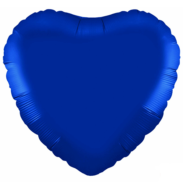 18" Navy Blue Heart Shape Foil Balloons Packaged