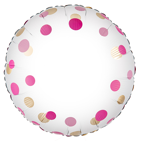 (image for) 18" Pink Gold Confetti Dot No Message Foil Balloons