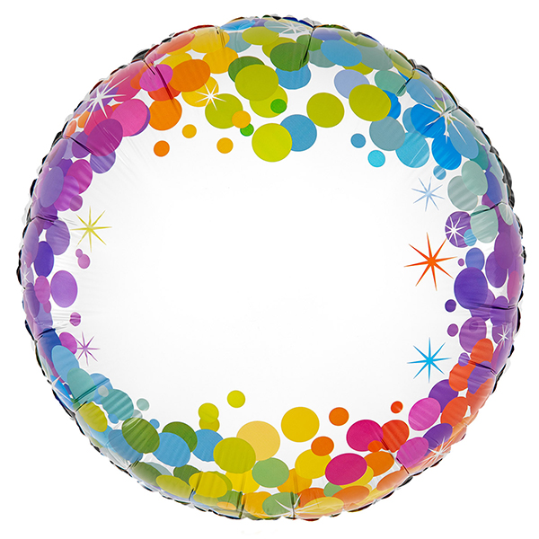(image for) 18" Colourful Confetti No Message Foil Balloons