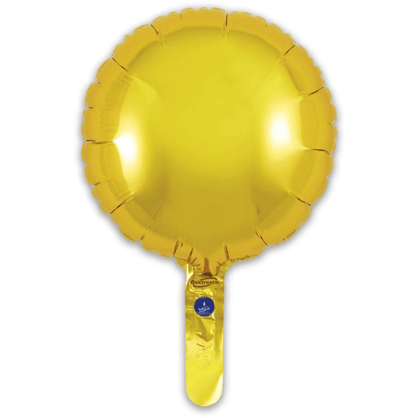 (image for) 9" Gold Round Self Sealing Foil Balloons 5pk