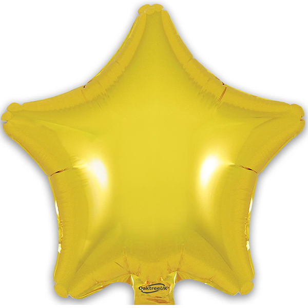 9" Gold Star Self Sealing Foil Balloons 5pk