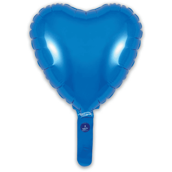 (image for) 9" Blue Heart Self Sealing Foil Balloons 5pk