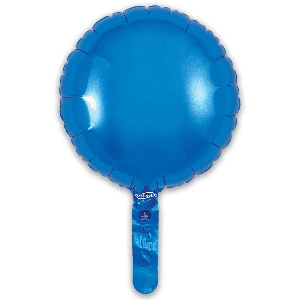 (image for) 9" Blue Round Self Sealing Foil Balloons 5pk