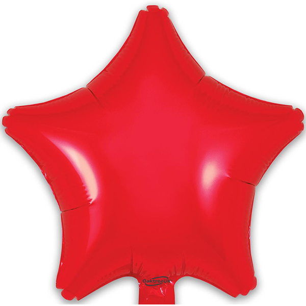 9" Red Star Self Sealing Foil Balloons 5pk