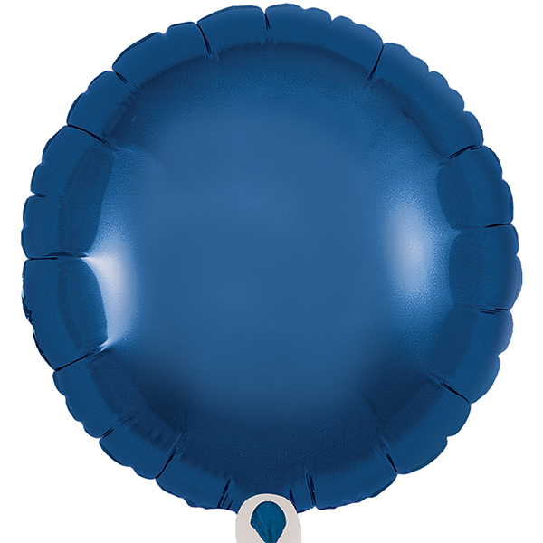 9" Navy Blue Round Self Sealing Foil Balloons 5pk