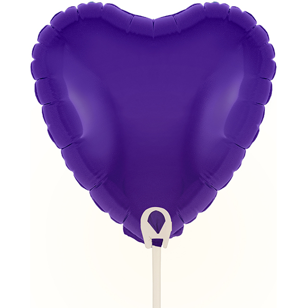 (image for) 9" Purple Heart Self Sealing Foil Balloons 5pk