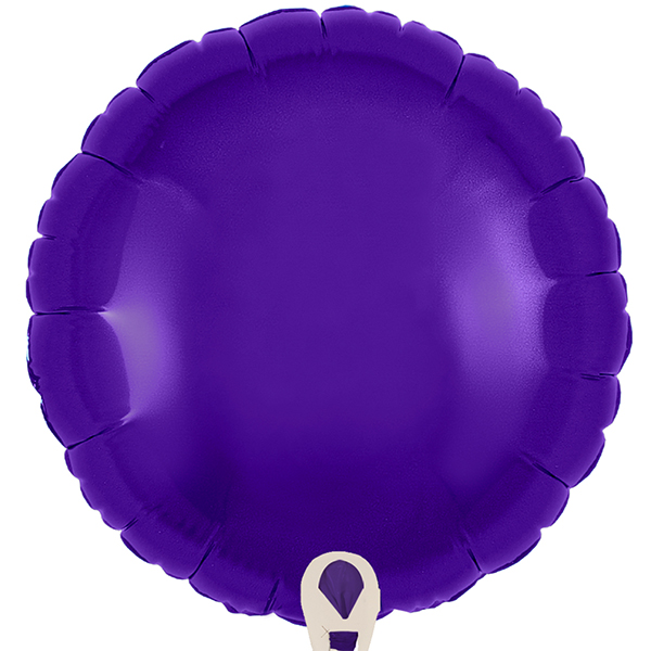 9" Purple Round Self Sealing Foil Balloons 5pk