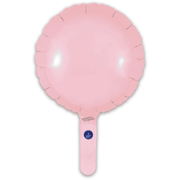 (image for) 9" Matte Pink Round Self Sealing Foil Balloons 5pk