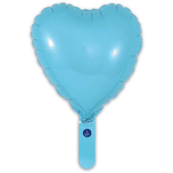 (image for) 9" Matte Blue Heart Self Sealing Foil Balloons 5pk