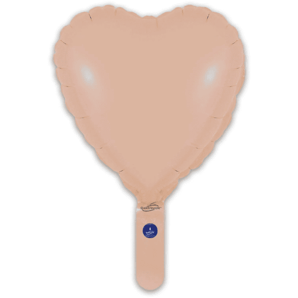 (image for) 9" Matte Nude Heart Self Sealing Foil Balloons 5pk