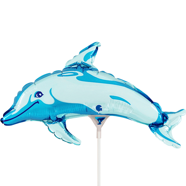 (image for) 14" Blue Dolphin Air Fill Foil Balloons