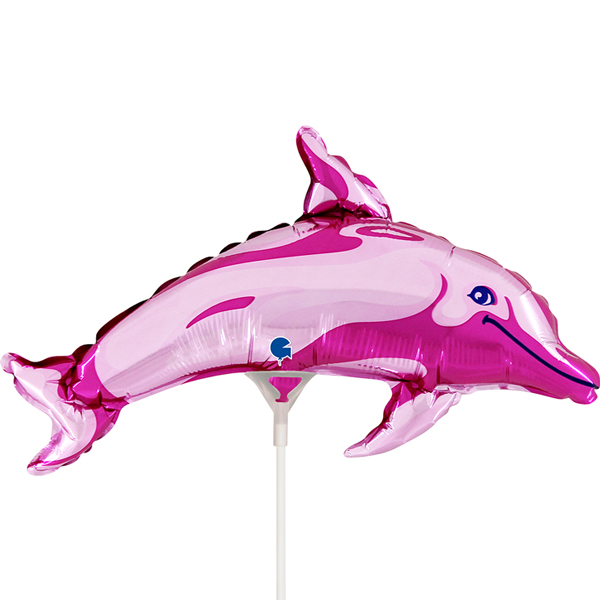 (image for) 14" Pink Dolphin Air Fill Foil Balloons