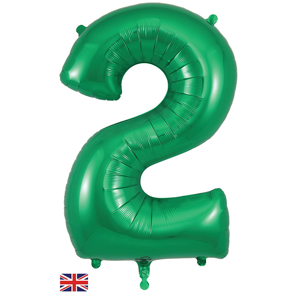 (image for) 34" Oaktree Green Number 2 Shape Balloons