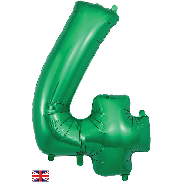 (image for) 34" Oaktree Green Number 4 Shape Balloons