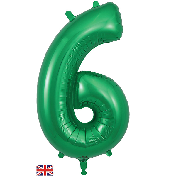 (image for) 34" Oaktree Green Number 6 Shape Balloons