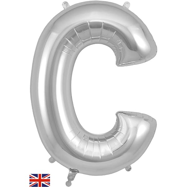 (image for) Oaktree Silver Letter C Shape Balloons