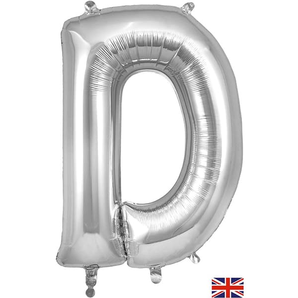 (image for) Oaktree Silver Letter D Shape Balloons