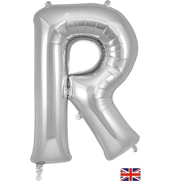 (image for) Oaktree Silver Letter R Shape Balloons