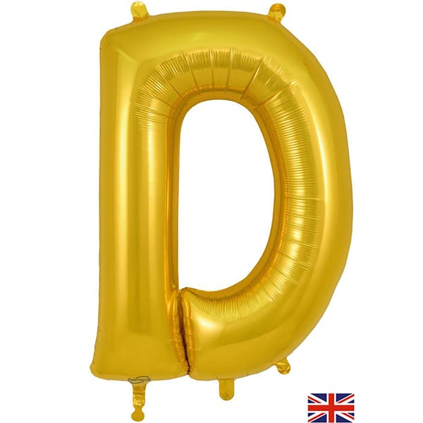 (image for) Oaktree Gold Letter D Shape Balloons