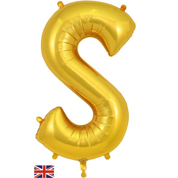 (image for) Oaktree Gold Letter S Shape Balloons