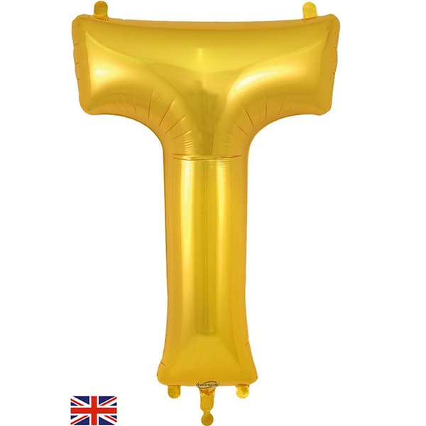 (image for) Oaktree Gold Letter T Shape Balloons