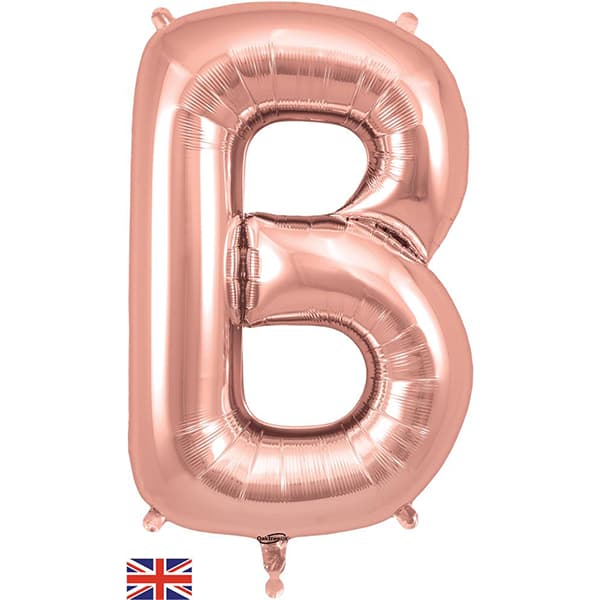 (image for) Oaktree Rose Gold Letter B Shape Balloons