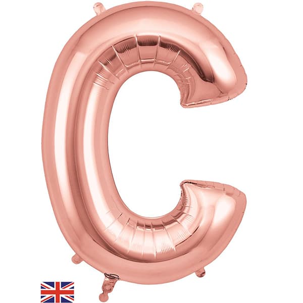 (image for) Oaktree Rose Gold Letter C Shape Balloons