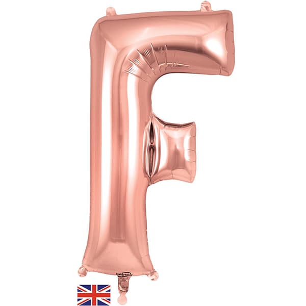 (image for) Oaktree Rose Gold Letter F Shape Balloons